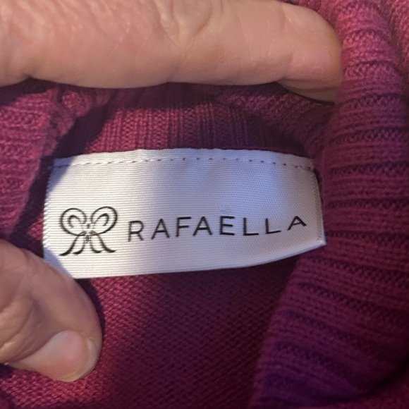 Clearance Rafella Women's fuchsia Turtleneck sweater fringe cotton bld 0162 XL - Picture 5 of 9